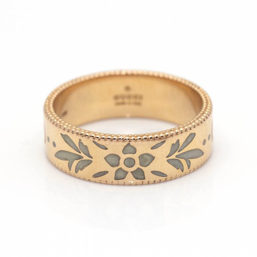 Bague GUCCI en or rose et émail d'occasion