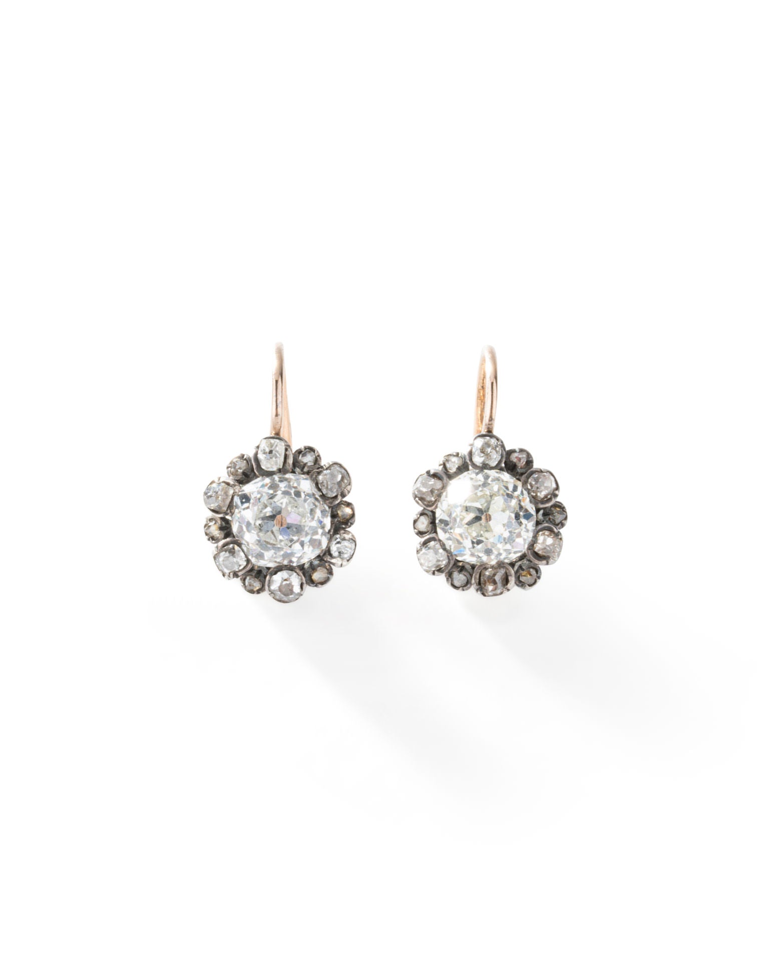 Boucles d'oreilles Dormeuses en or jaune et diamants
