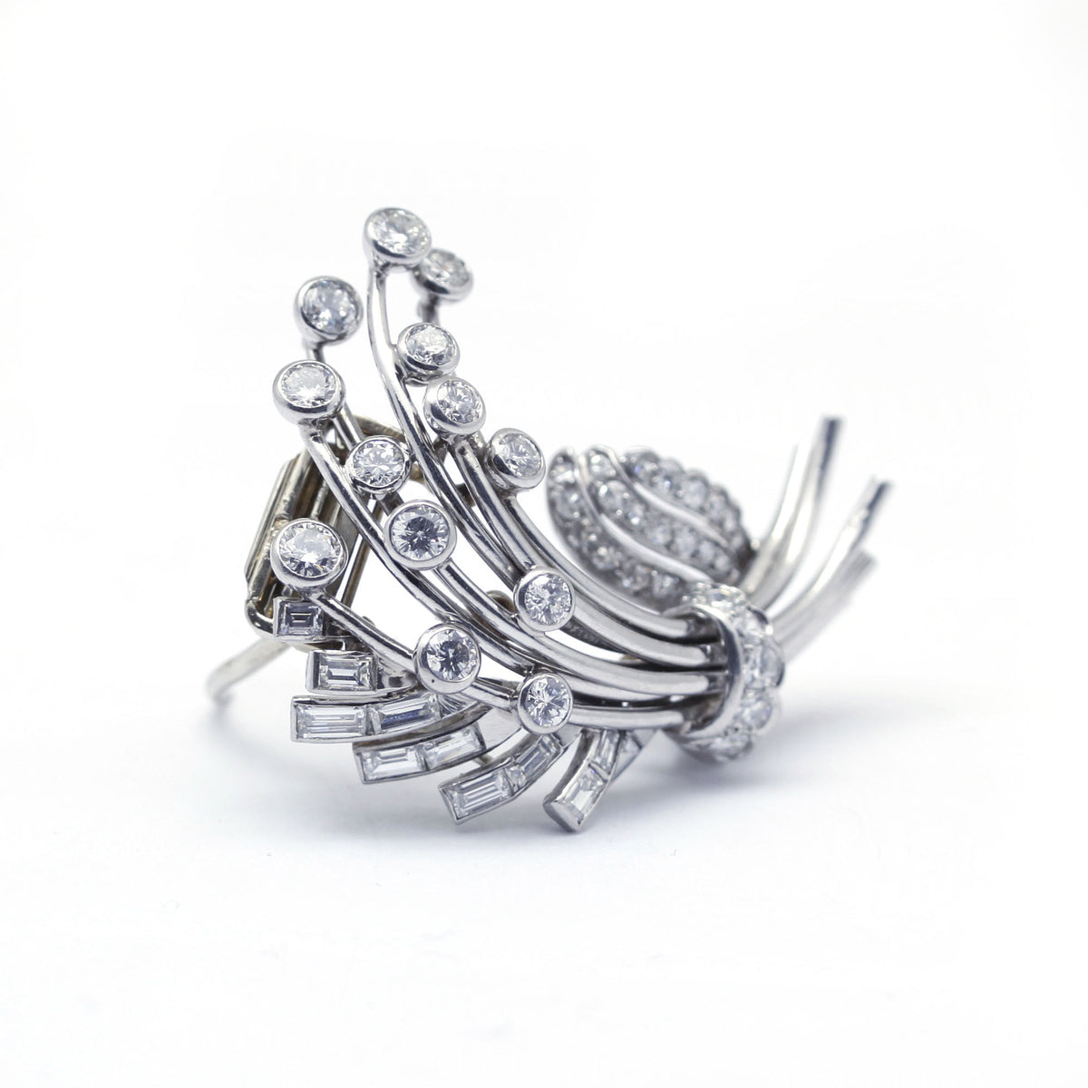 Broche - Or, Platine et diamants