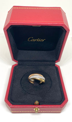 Cartier- Bague trinity 3 ors et diamants