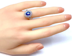 18k white gold sapphire and diamond ring