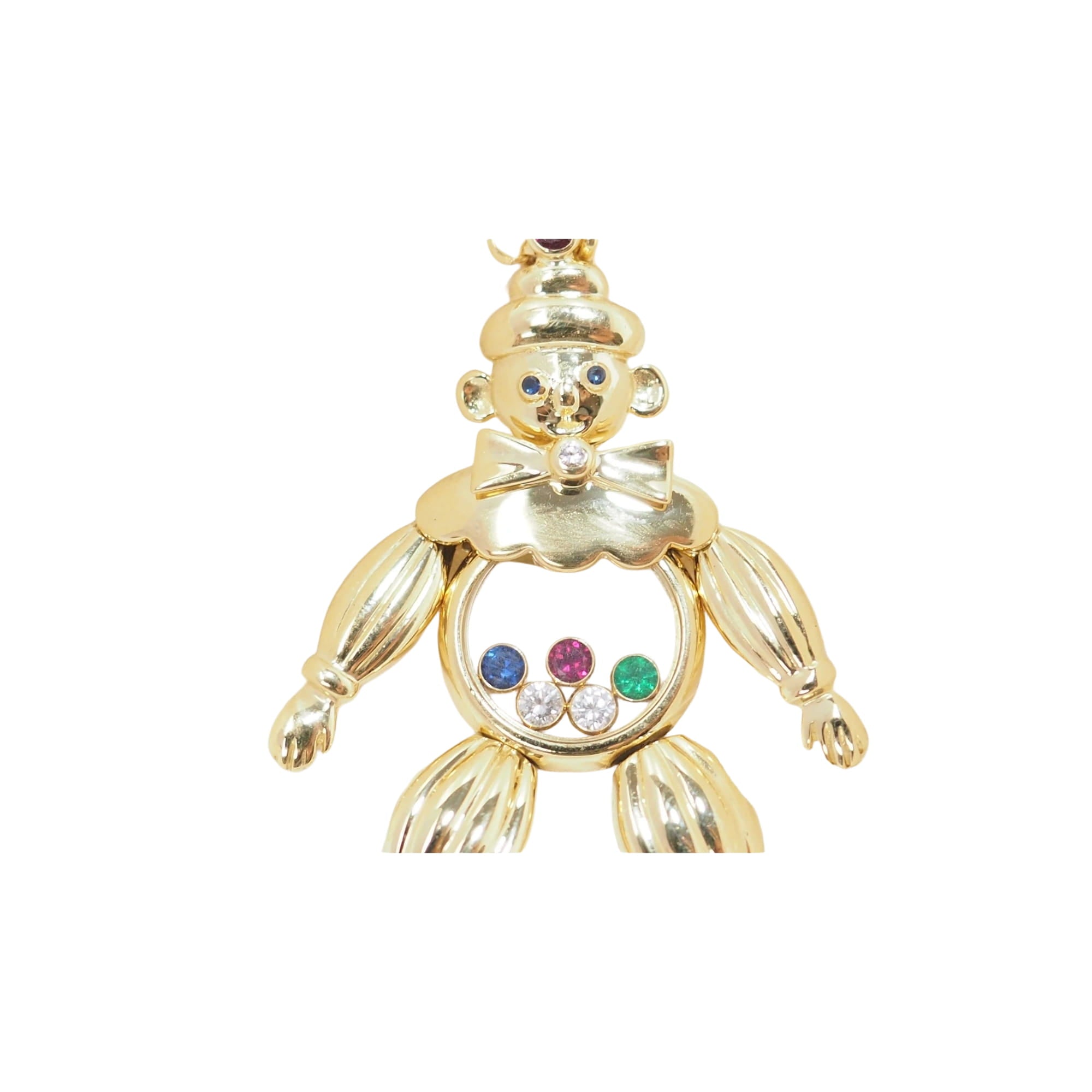 Chopard Happy Clown pendant in yellow gold and moving diamonds 