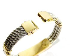 Bracelet at yellow gold and silver