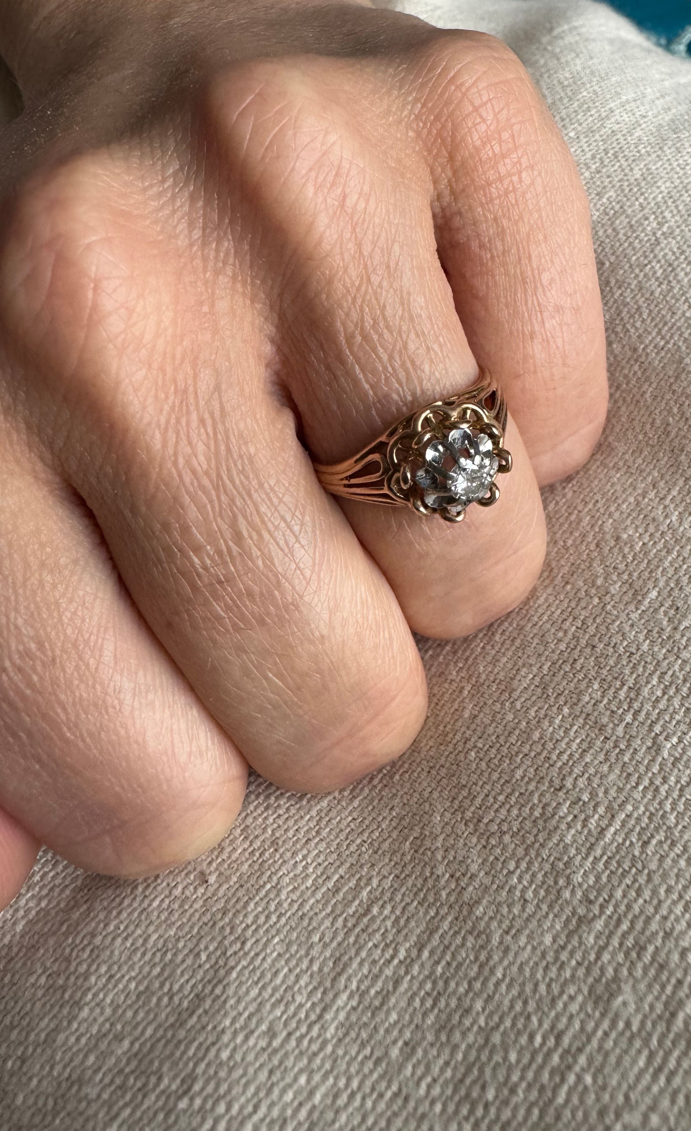 Ring in rose gold and diamond