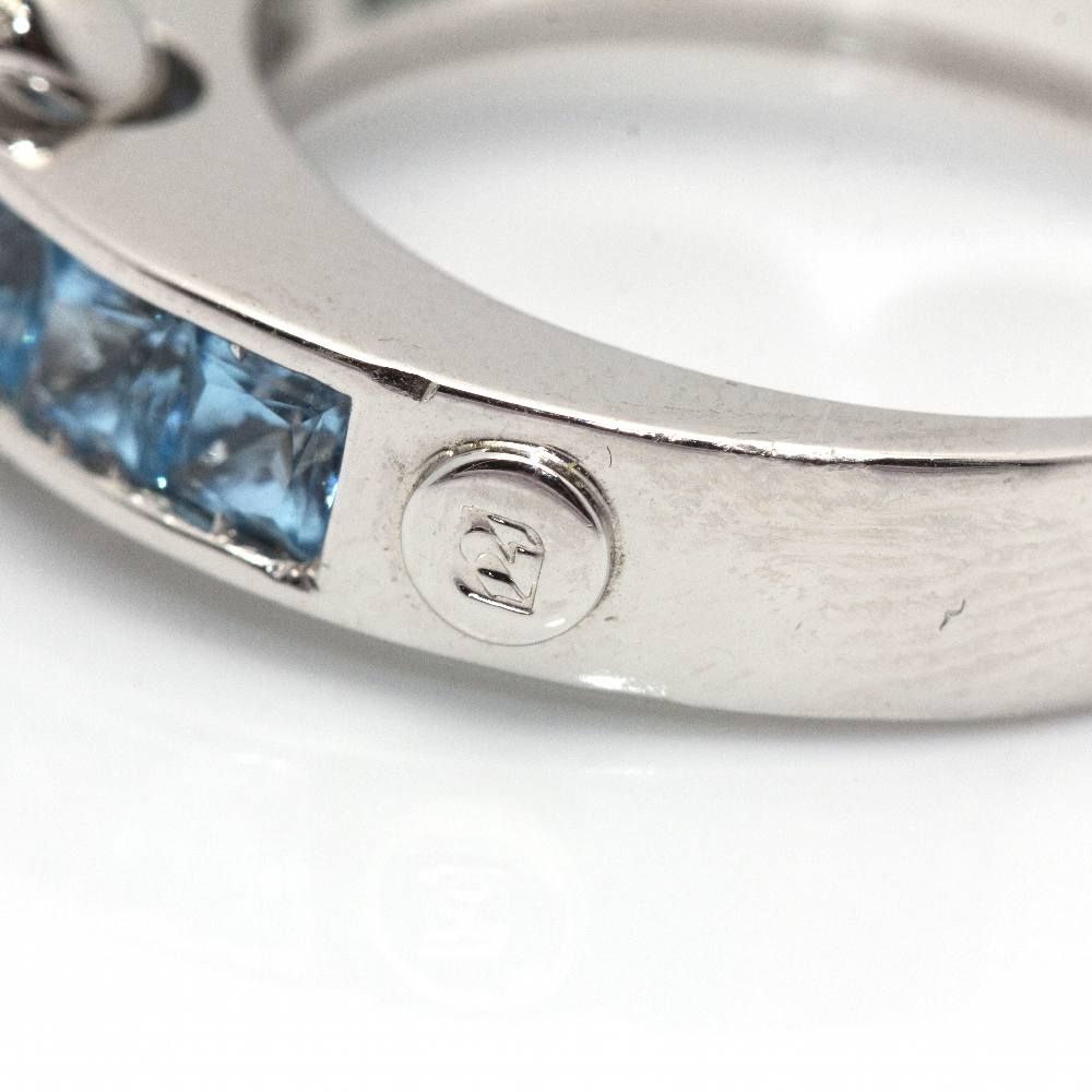 Bague en or blanc, topazes et diamants d'occasion