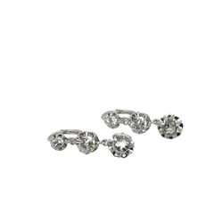 Paire de Boucles d’oreilles Or blanc et Diamants - Année 1940