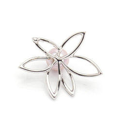 Pendentif fleur et perle en or