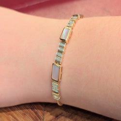 Bracelet en or rose diamants et nacre
