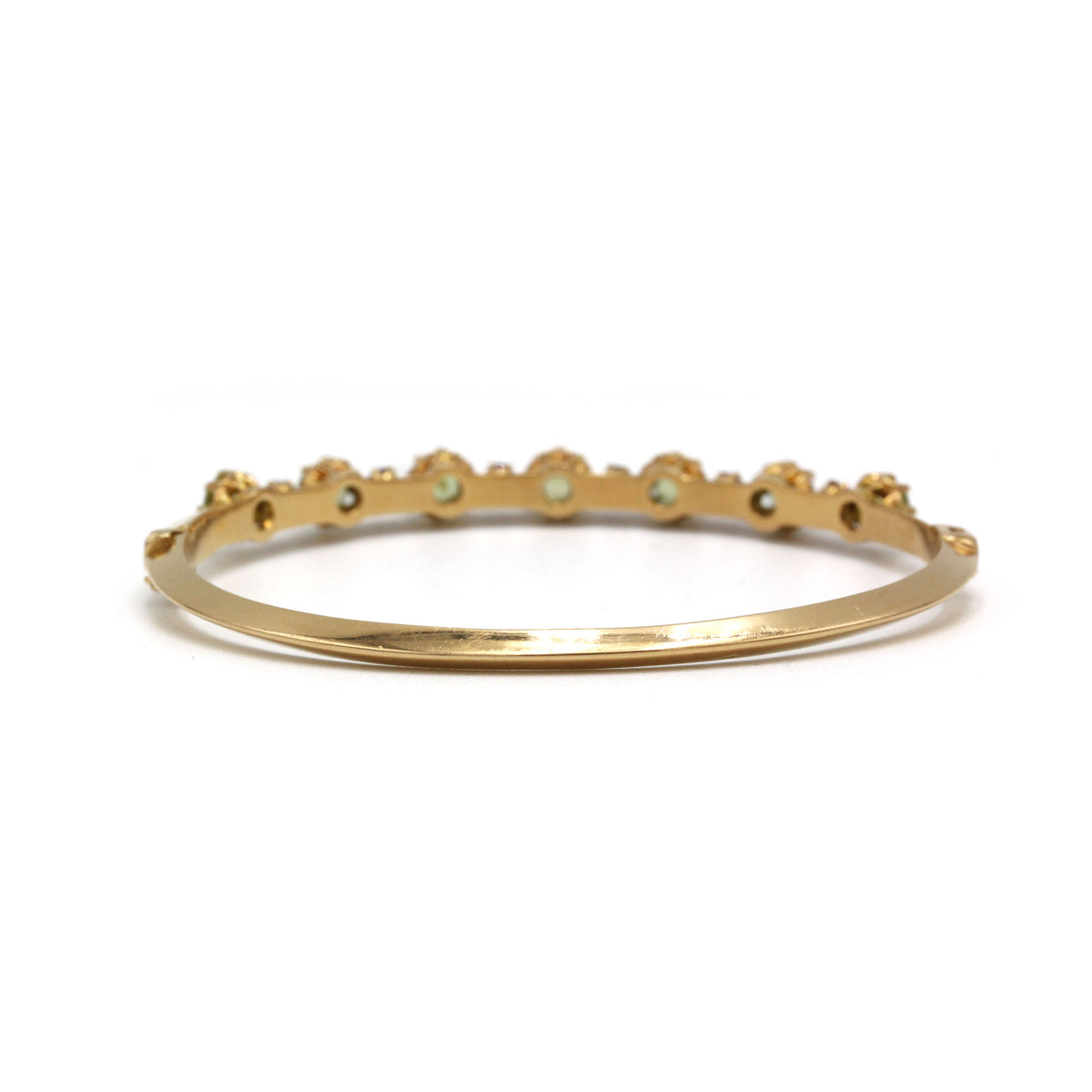 Rigid Bracelet - Gold, Peridots and Rubies