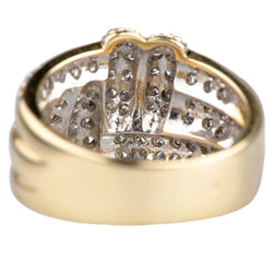 Bague cocktail en or jaune et diamants