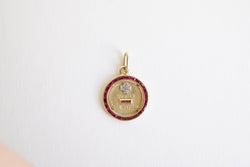 Augis Médaille or rubis et diamants