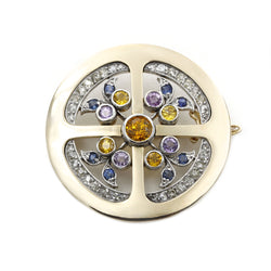 Broche - Or, Saphirs & Diamants