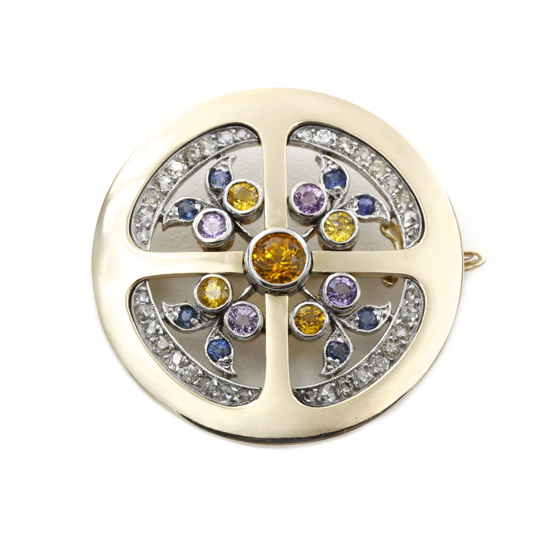 Broche - Or, Saphirs & Diamants