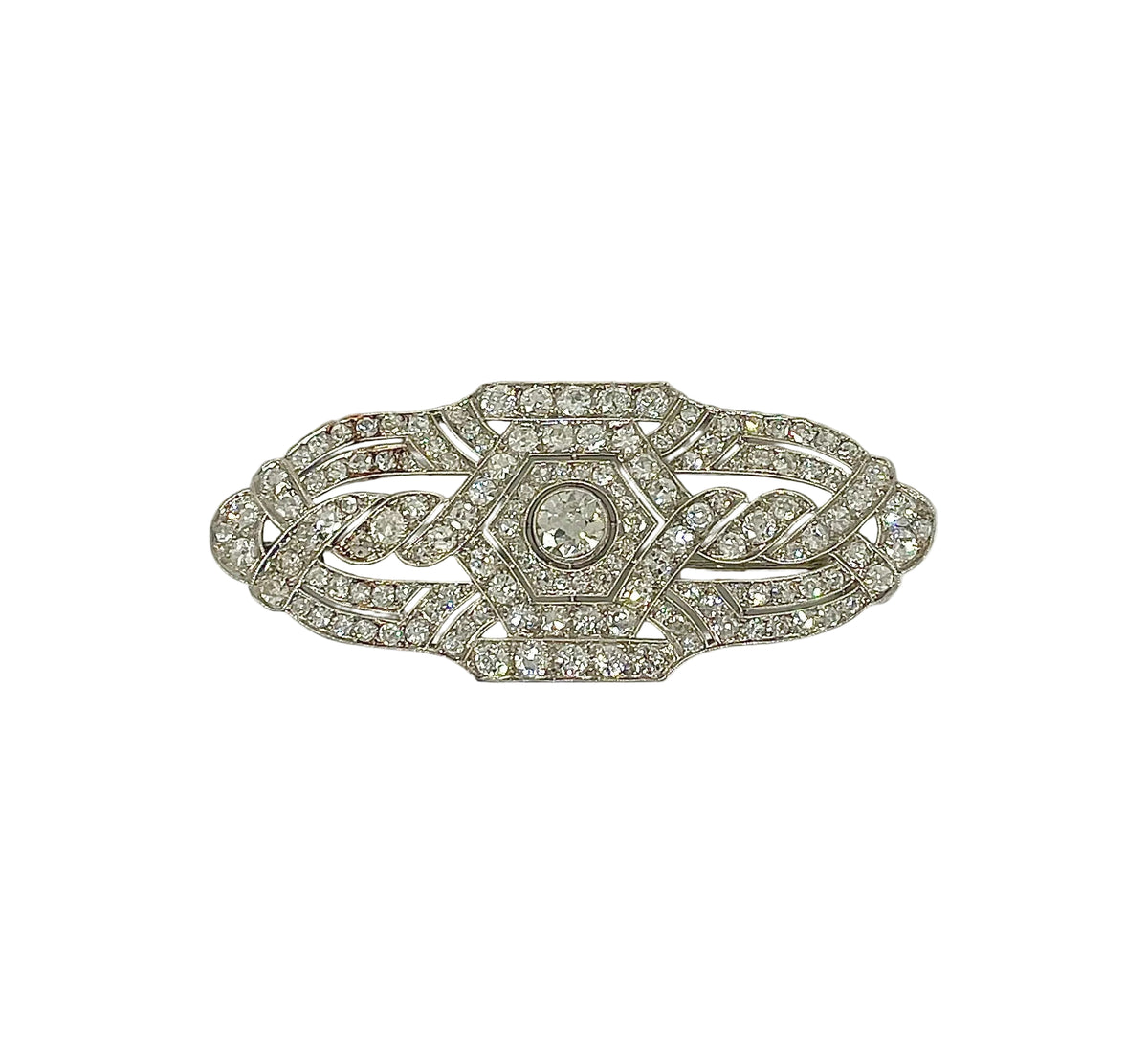 Brooch Clip in paltinium and diamonds