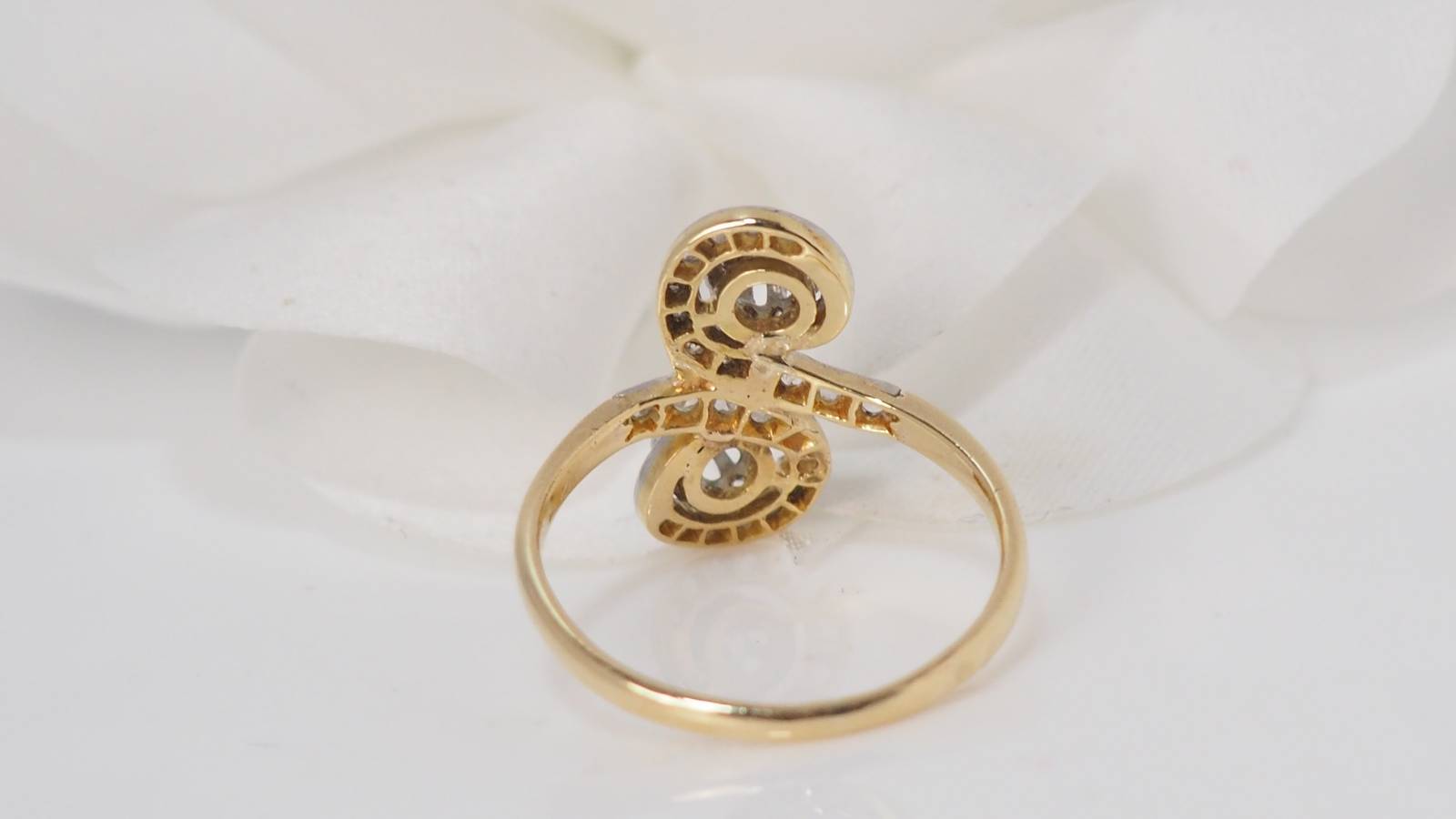 Bague Toi et moi en or bicolore et diamants