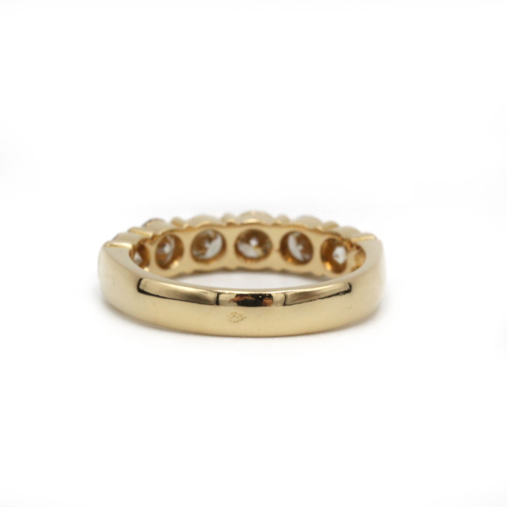 Ring half-alliance in yellow gold and diamonds