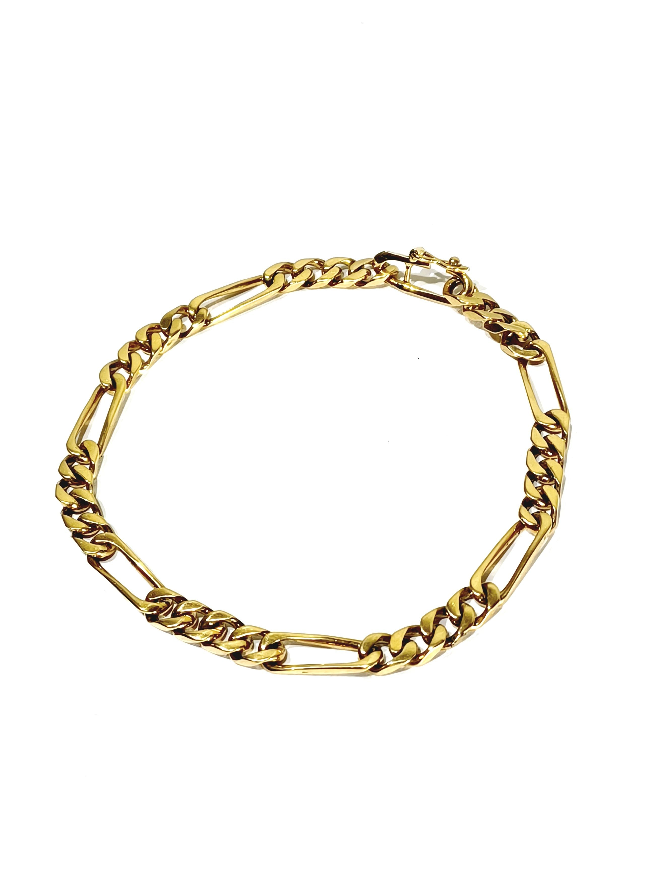 Bracelet In Pink Gold Figaro Mesh