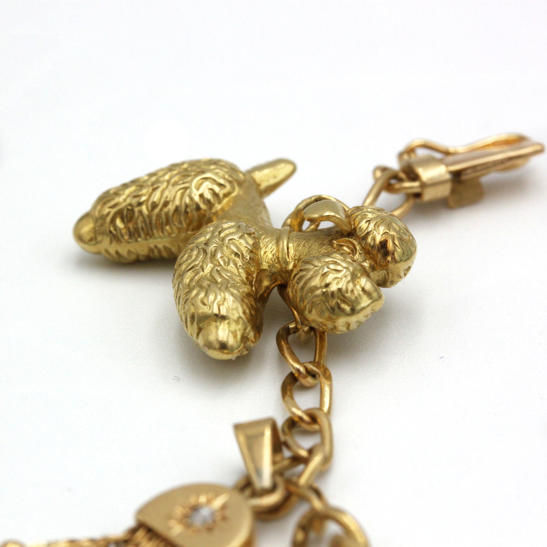 Bracelet Charms - Or, Diamants, Résine & Amazonite