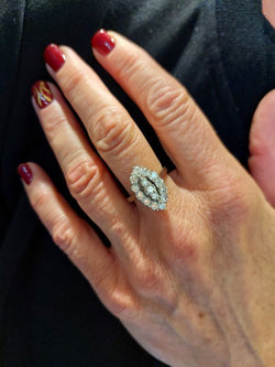 Bague marquise diamants en or blanc