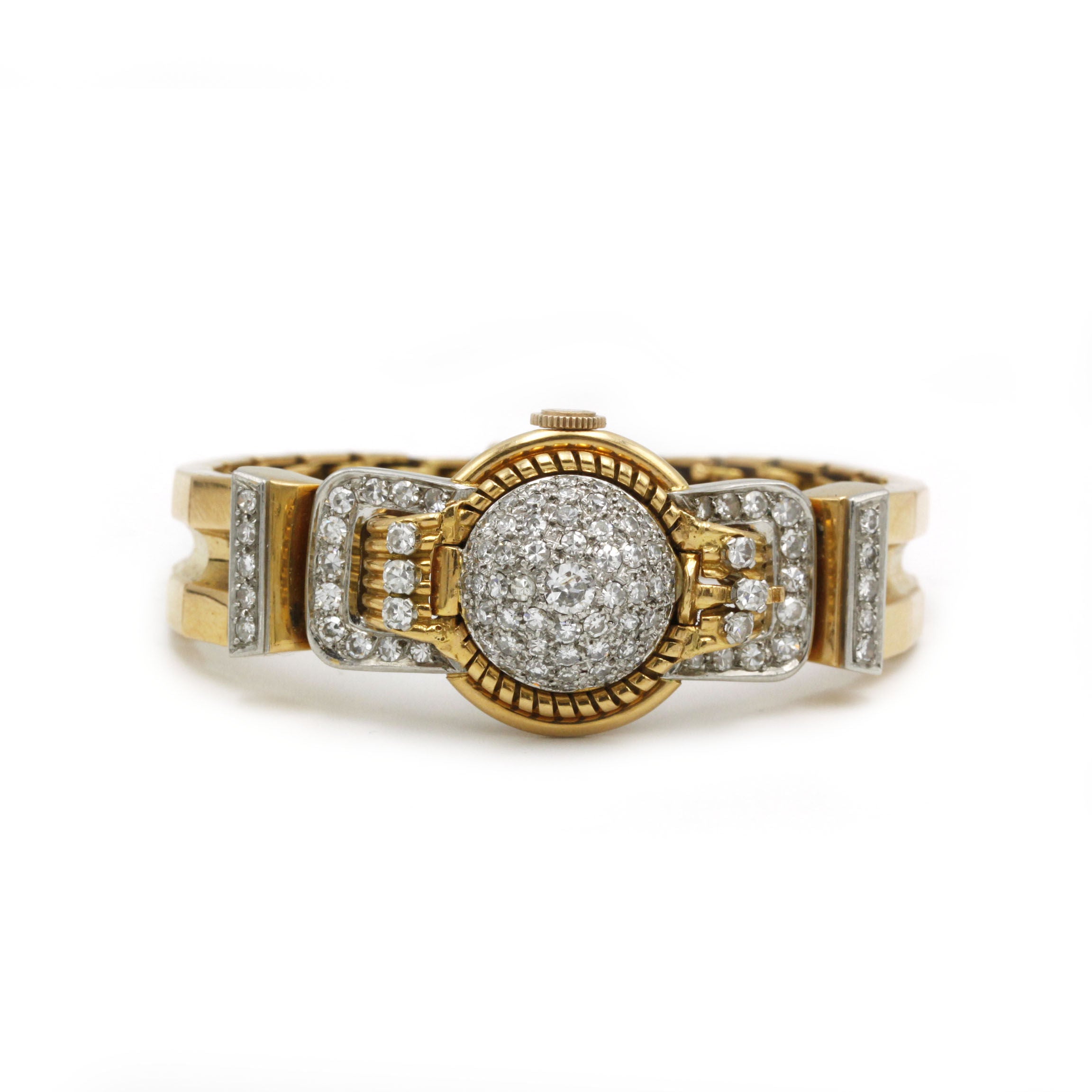 Bracelet Année 50 - Or, Platine & diamants