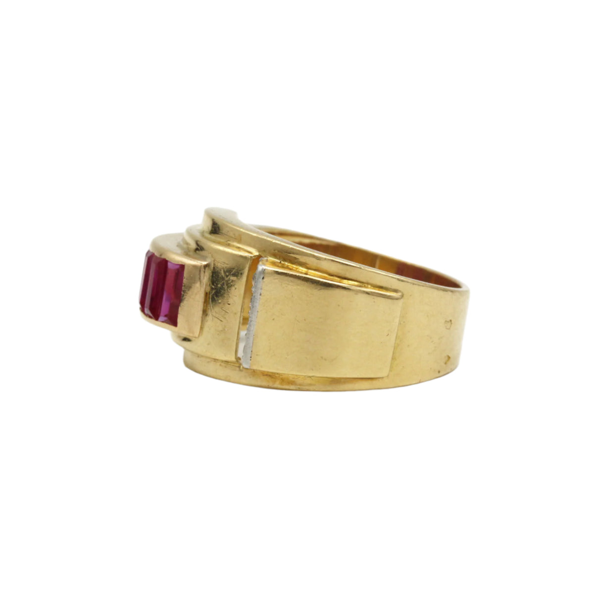 Bague TANK - Or, Rubis et Diamants