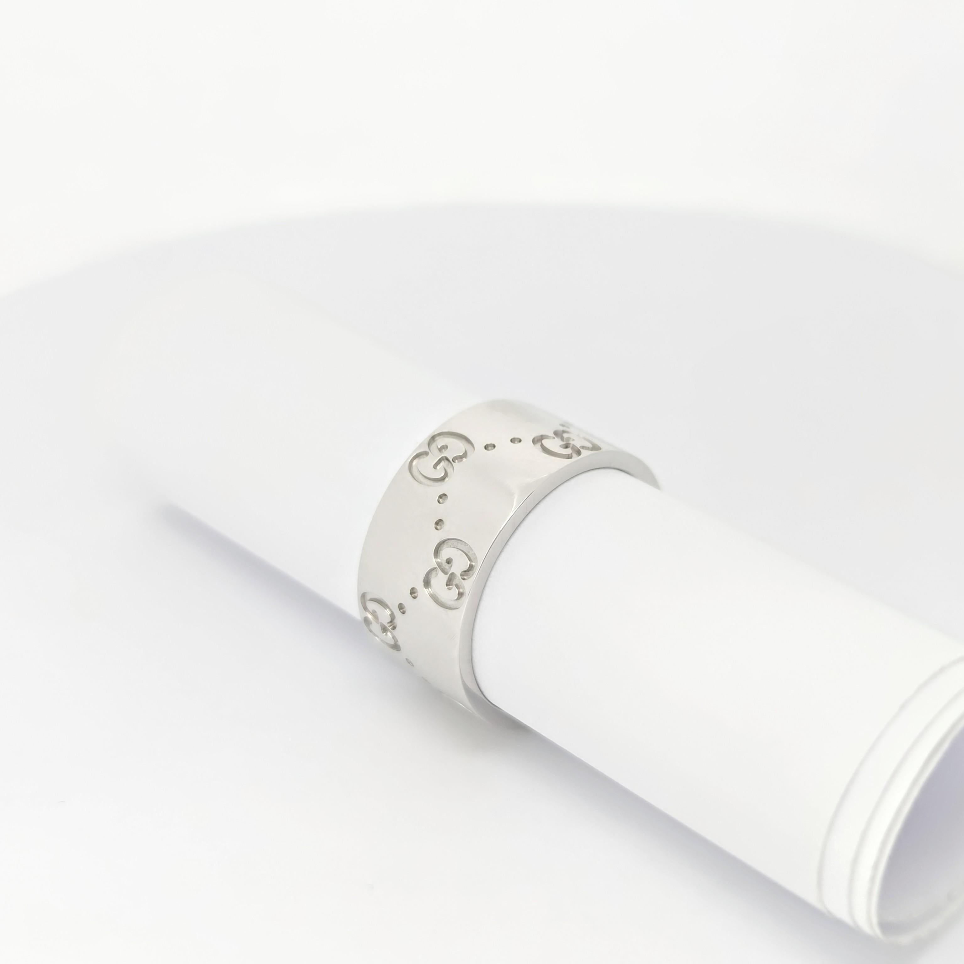 Bague Icon or blanc signée Gucci