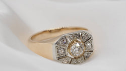 Two-tone gold and diamond ring 