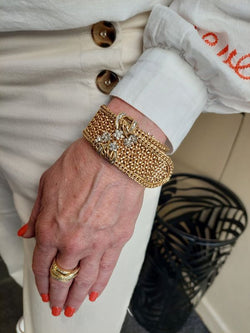 Bracelet manchette Ceinture en or jaune et diamants