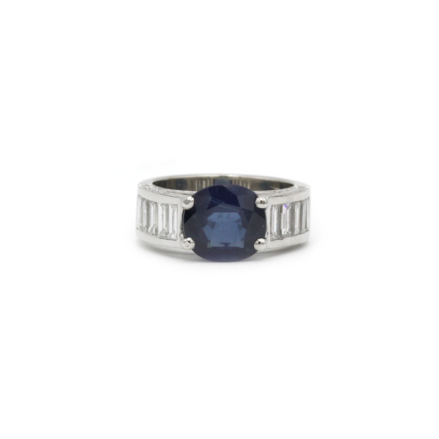 Bague - Platine, Saphir & Diamants