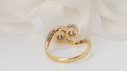 You and Me Ring in Yellow Gold and Diamonds