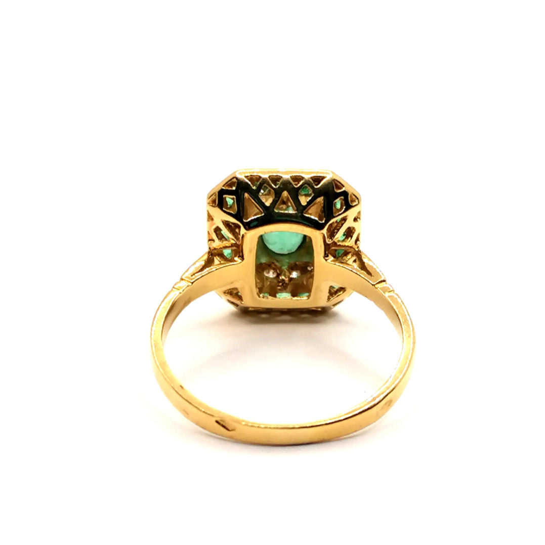 Vintage emerald and diamond ring