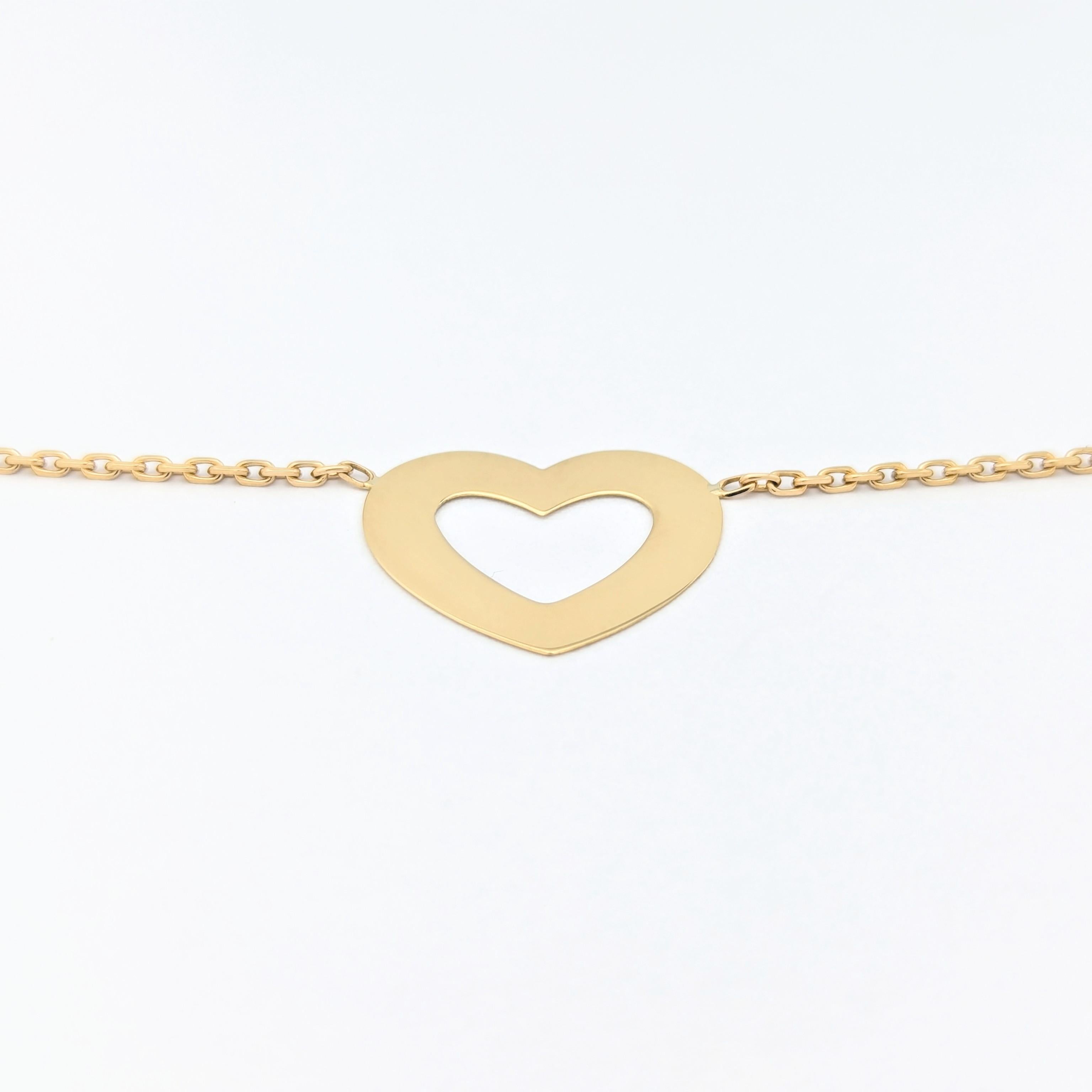 Collier cœur en or jaune