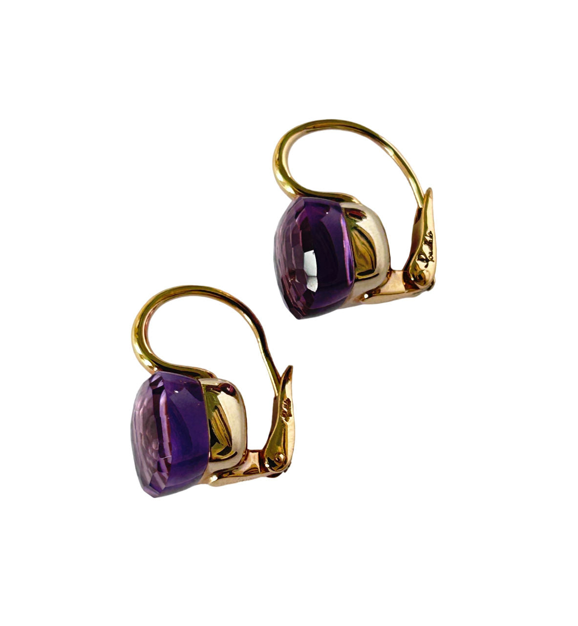 Pair of POMELLATO Nudo Classic earrings in rose gold and amethyst