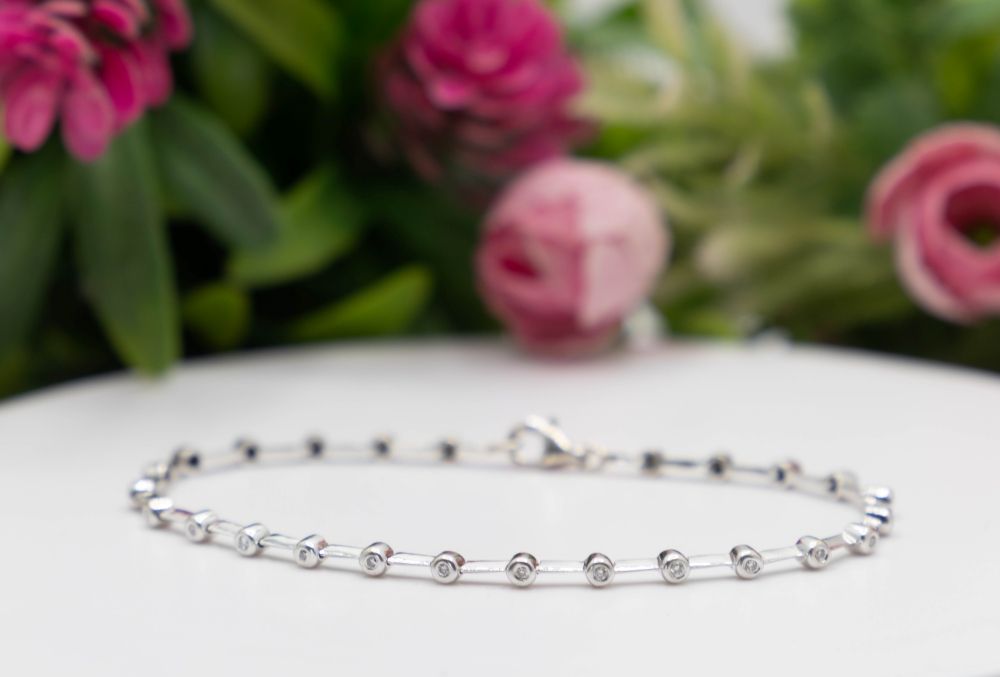 Bracelet rivière en or blanc et diamant