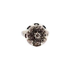 Bague Marguerite diamants en or blanc