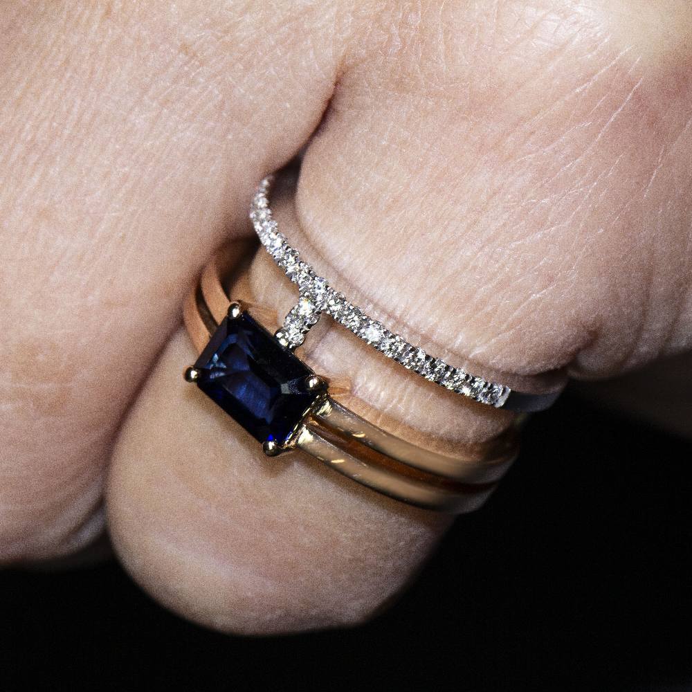 Bague en saphir et diamant