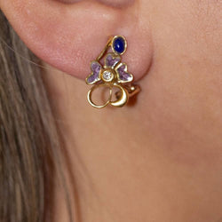 Pendientes Lapislazuli, Esmalte y Diamantes.