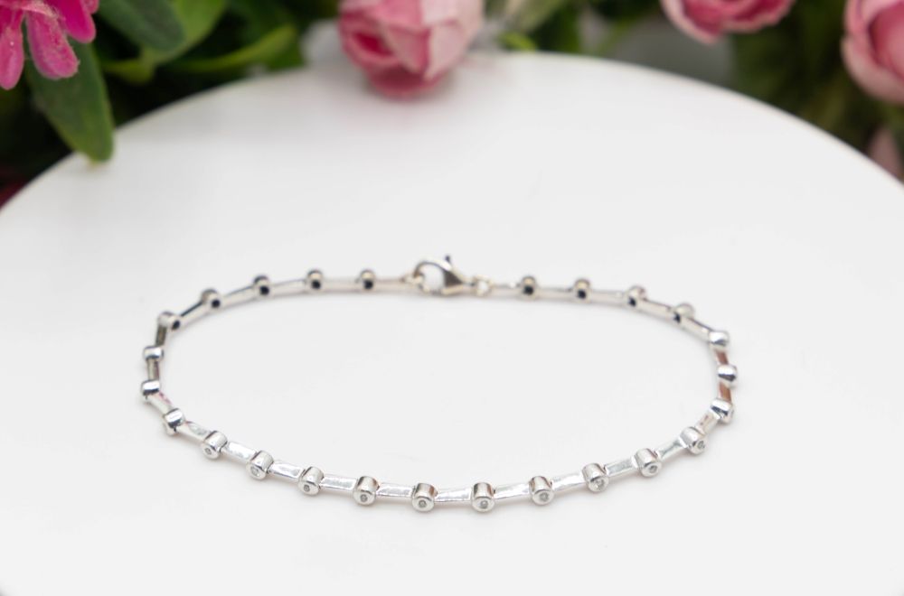 Bracelet rivière en or blanc et diamant