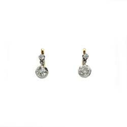 Boucles d'oreilles Dormeuses - Or, Platine & Diamants