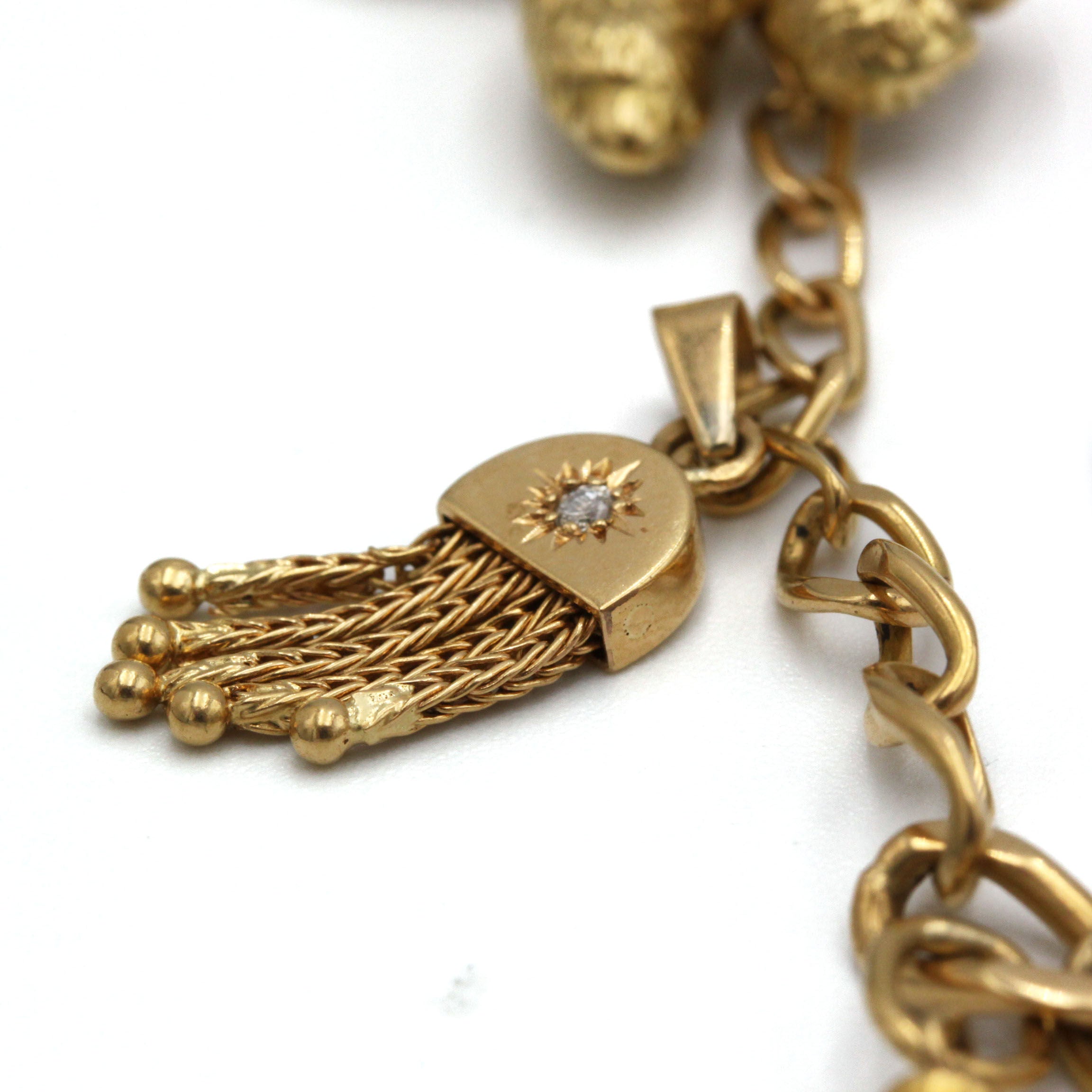 Bracelet Charms - Or, Diamants, Résine & Amazonite