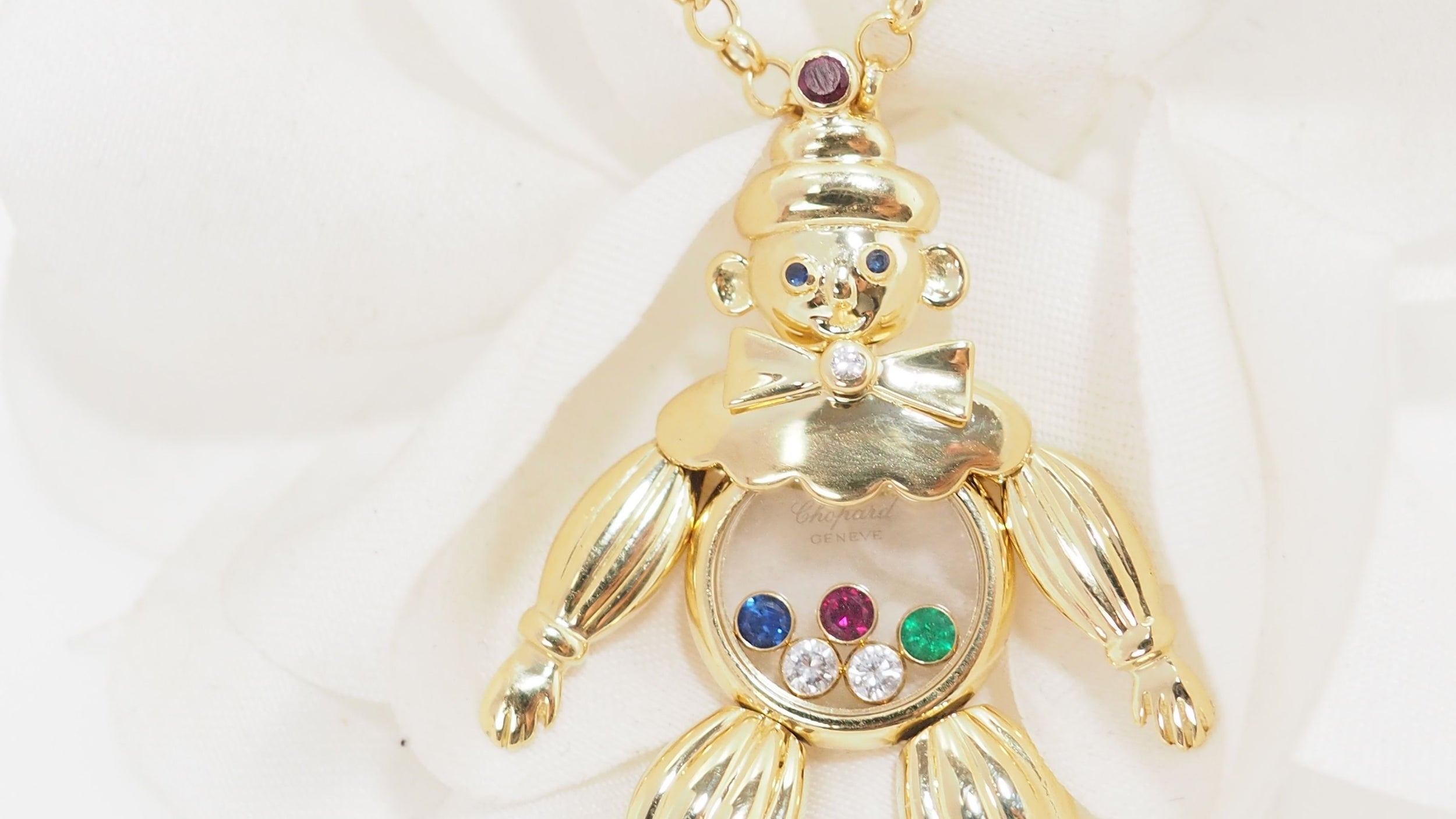 Pendentif Chopard Happy Clown en or jaune et diamants mobiles