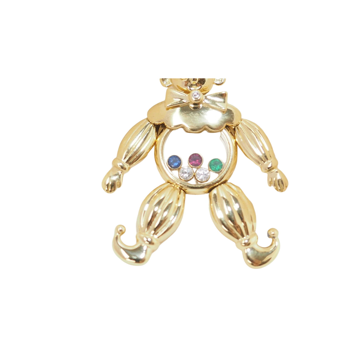 Chopard Happy Clown pendant in yellow gold and moving diamonds 