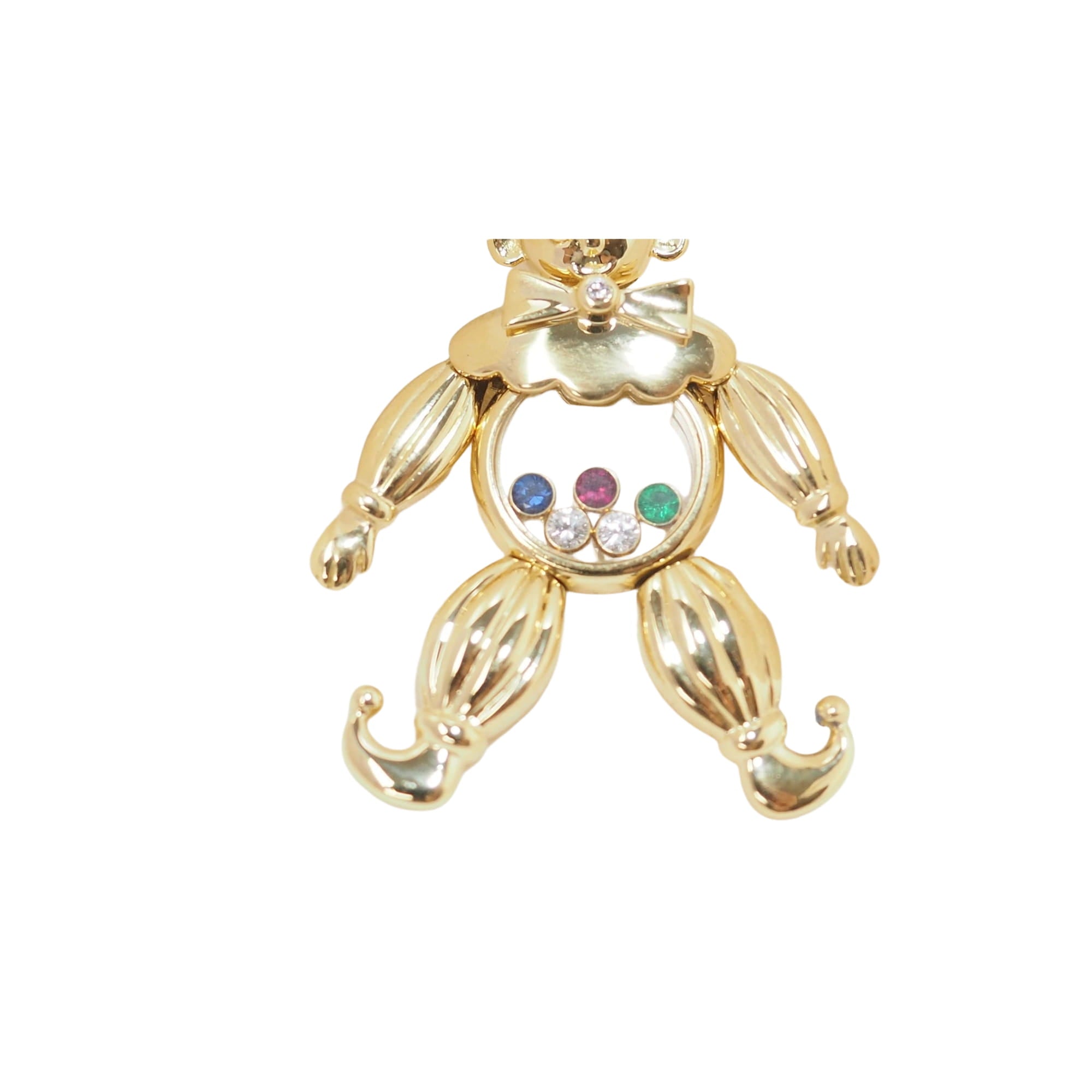 Chopard Happy Clown pendant in yellow gold and moving diamonds 
