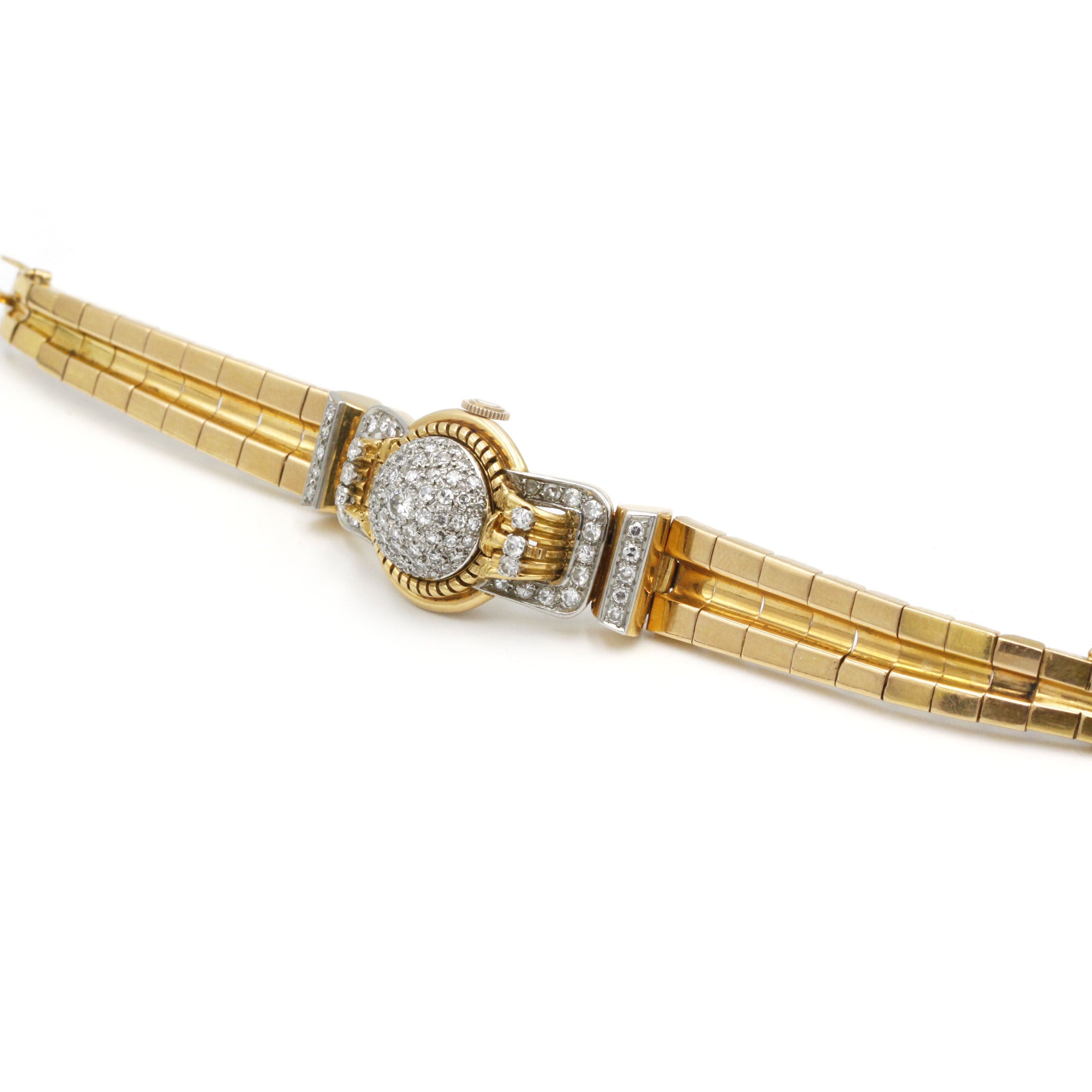 Bracelet Année 50 - Or, Platine & diamants