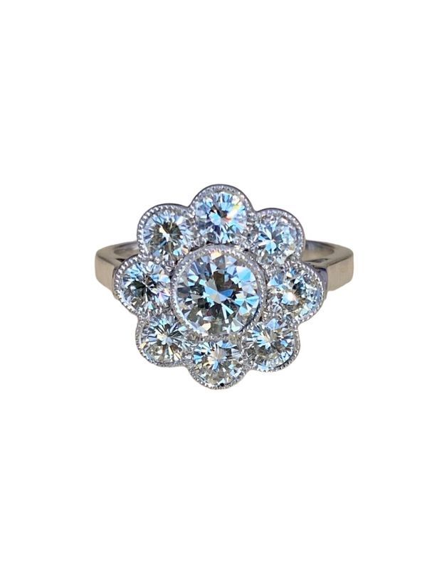 Bague Marguerite, en or blanc 18k et diamants