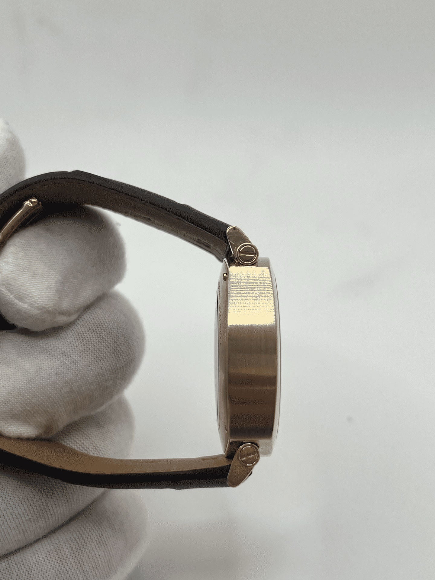 Watch CHAUMET "Dandy XL Chronograph" in rose gold and leather