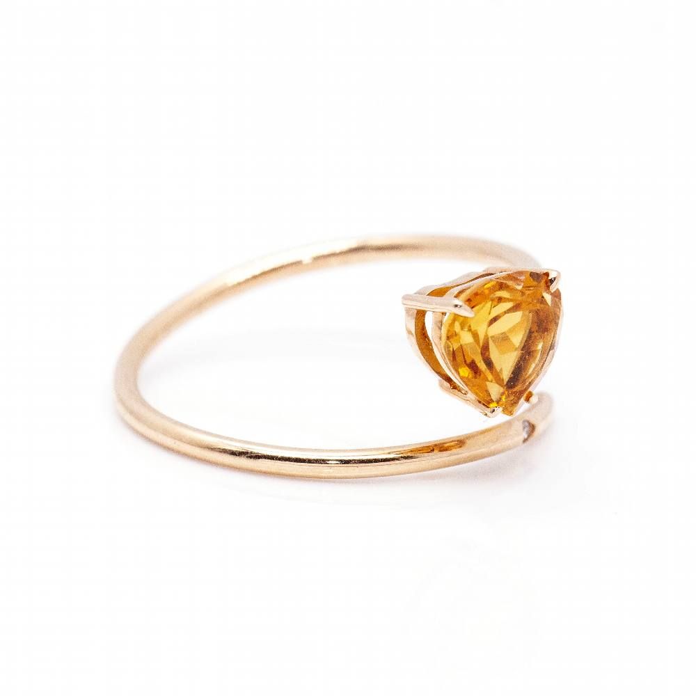 Ring Heart in rose gold, citrine and diamond