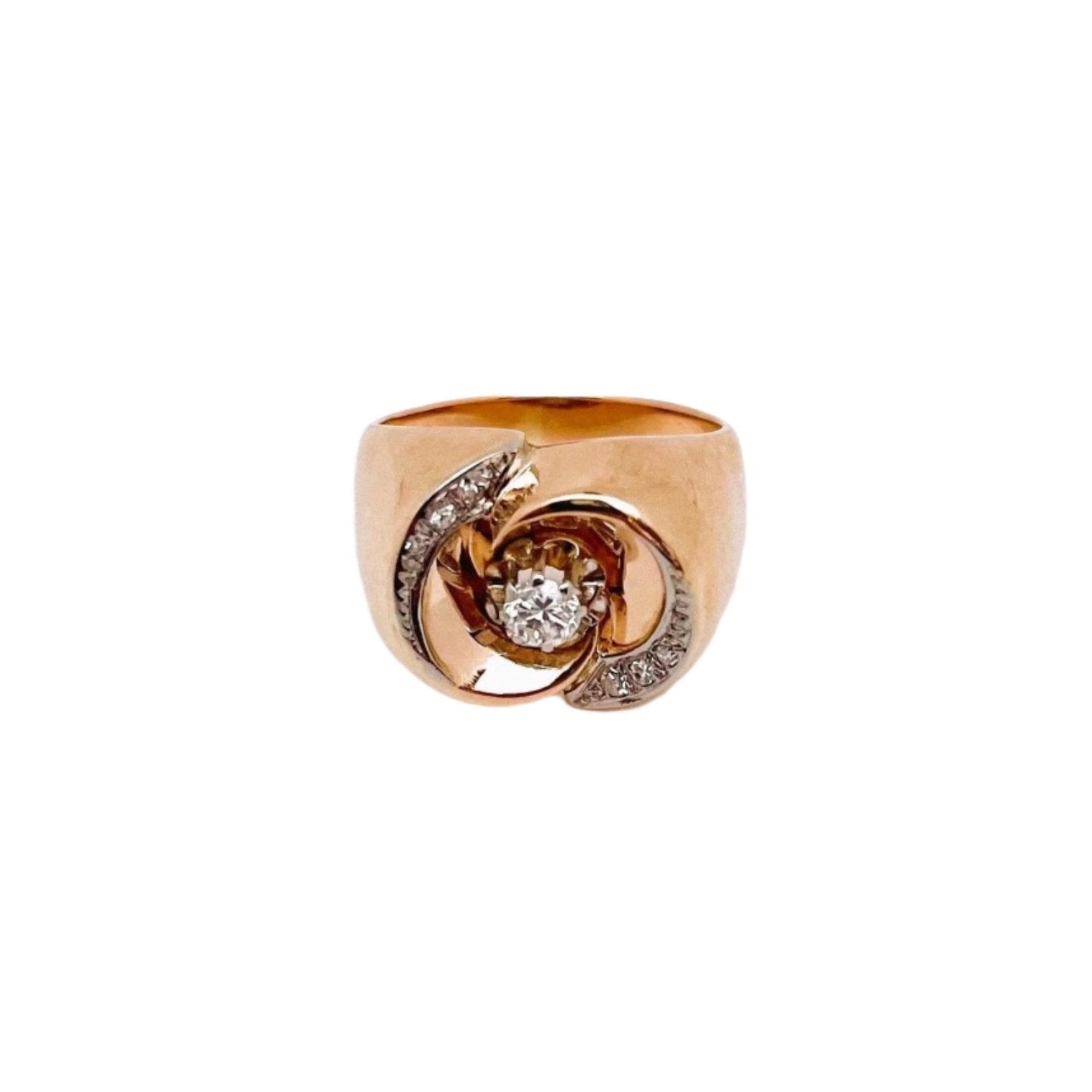 Bague Tourbillon diamants en or rose