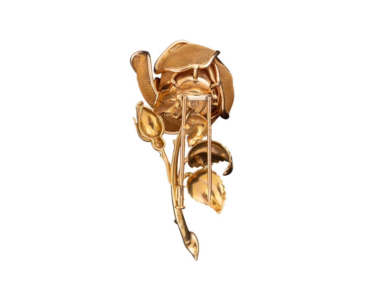 Broche Fleur en or et diamants