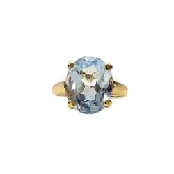 Bague en or jaune 18 carats et Topaze naturelle taille ovale- Taille EU53
